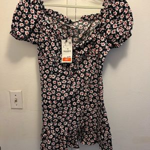 COPY - Black floral Zara dress